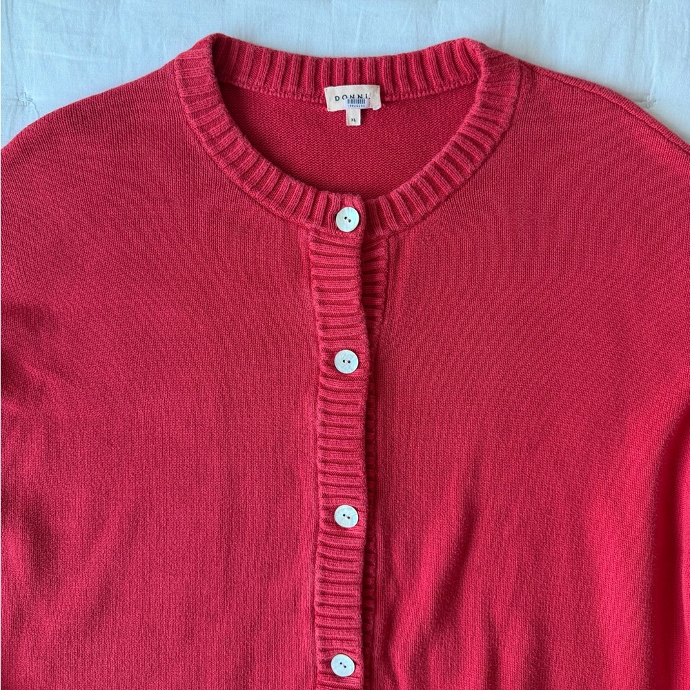 Donni Cotton Knit Cardigan Red - Picture 7 of 12